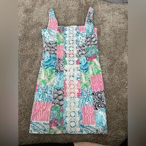 Lilly Pulitzer Idi Shift Dress Multi Osterville Patch Size 2